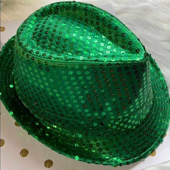 St Patricks Day Fedora Led Light Up Sequins Green Unisex Fedora Irish NEW - Picture 10 of 12